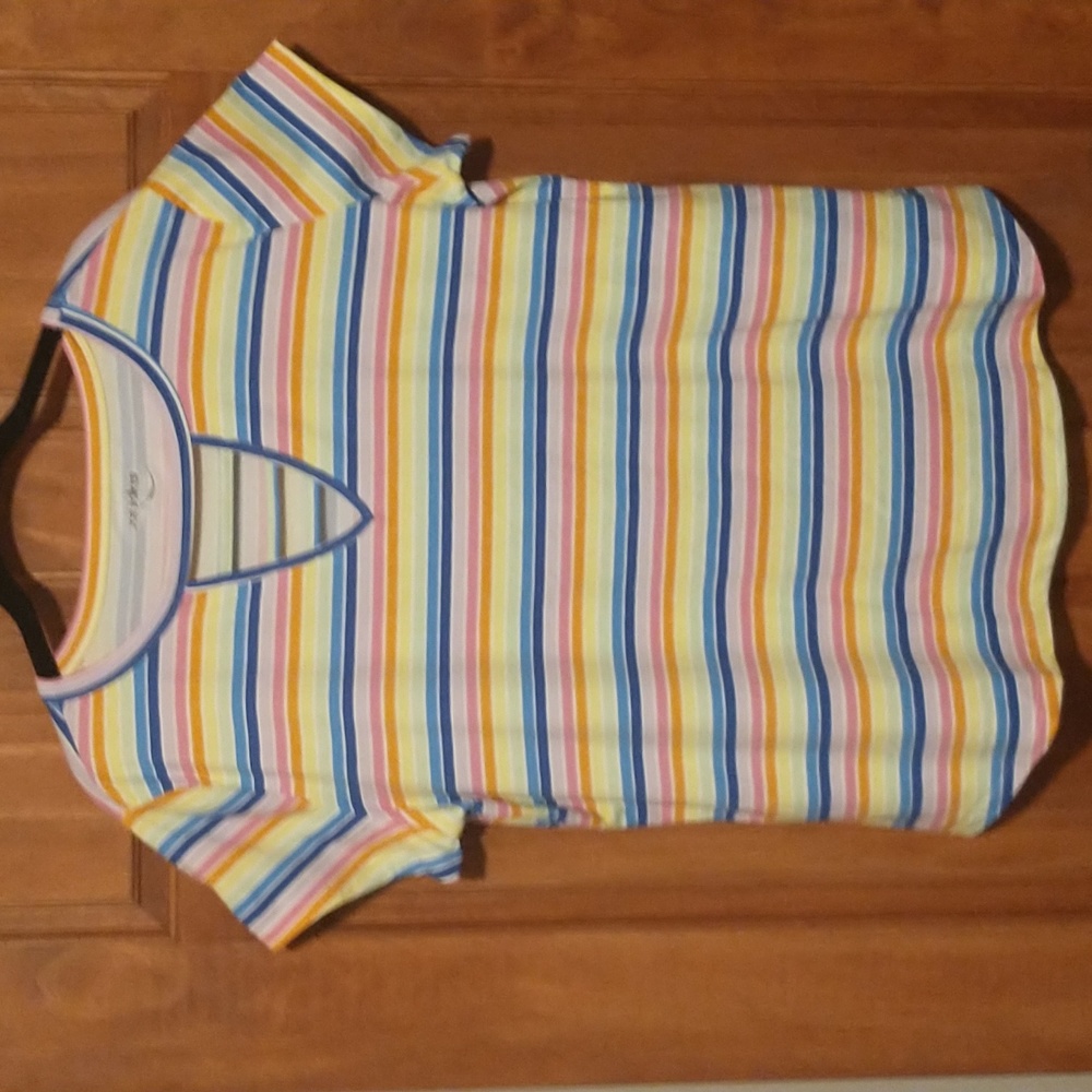 Joe Boxer woman's size 2X soft capped sleeve v-neck top, creamsicle colors